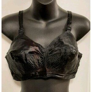 Vintage Black Exquisite Form Bullet Bra 36 C Circle Stitch Pointy Bra Pinup Plus